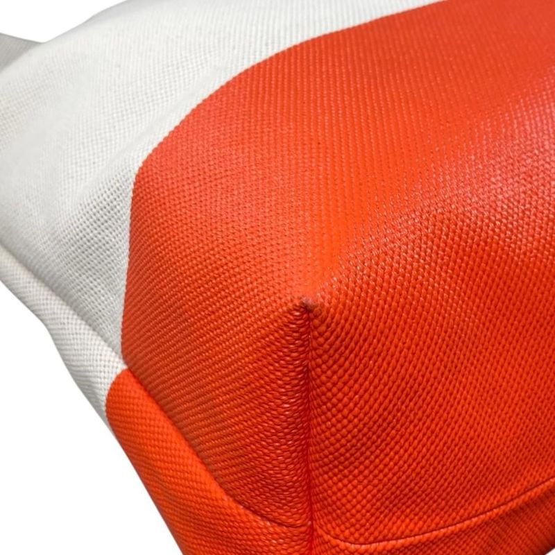 Gucci Tote Bag Large 782741 Embossed Canvas Logo White Orange Gucci