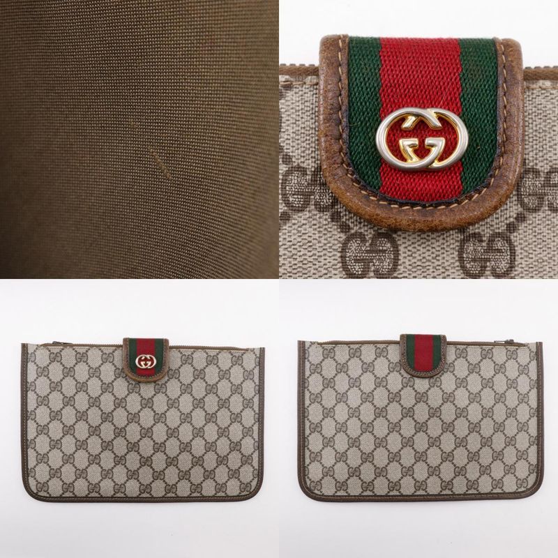 Gucci Old Gucci Sherry Line Interlocking GG 02.4139.58 PVC Brown Unisex Handbag