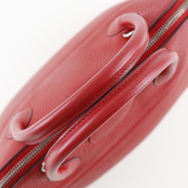 Hermes Bolide 31 Taurillon Clemence Rouge Coup Red/silver Hardware D Ladies
