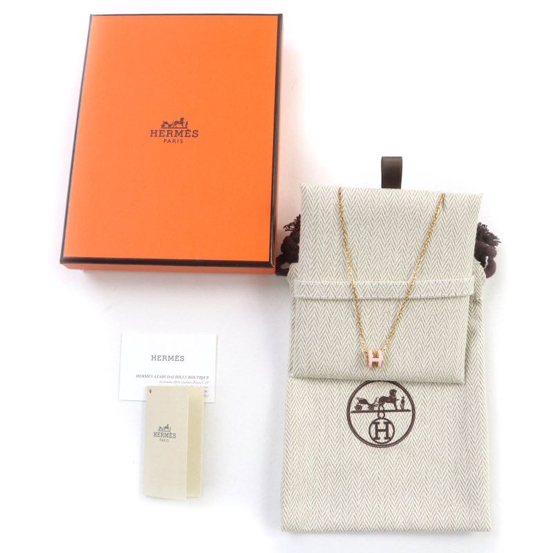 Hermes Pop H MINI Pop H MINI March 2024 Purchase Hpendant Necklace Gold Pink