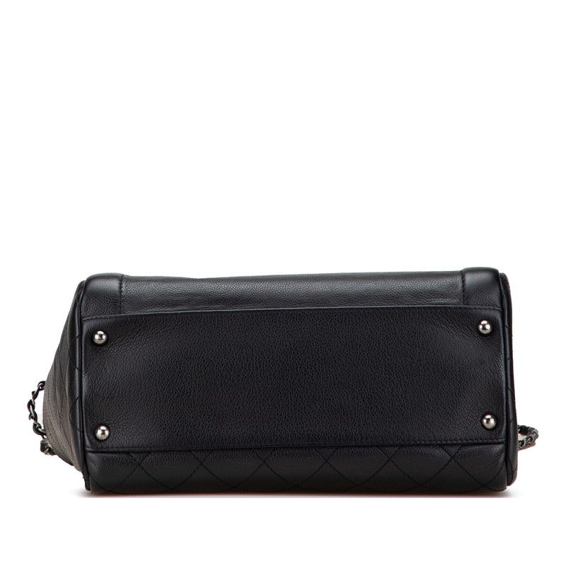 Chanel Coco Mark Handbag Chain Shoulder Bag Black Caviar Skin Women Chanel