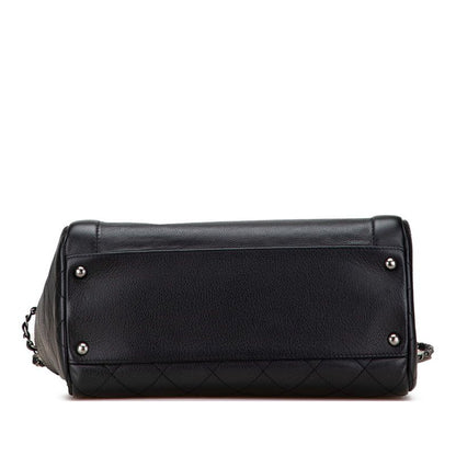 Chanel Coco Mark Handbag Chain Shoulder Bag Black Caviar Skin Women Chanel