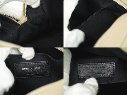 Authentic Saint Laurent Lou Shoulder Bag Pochette Camera Bag Leather Beige