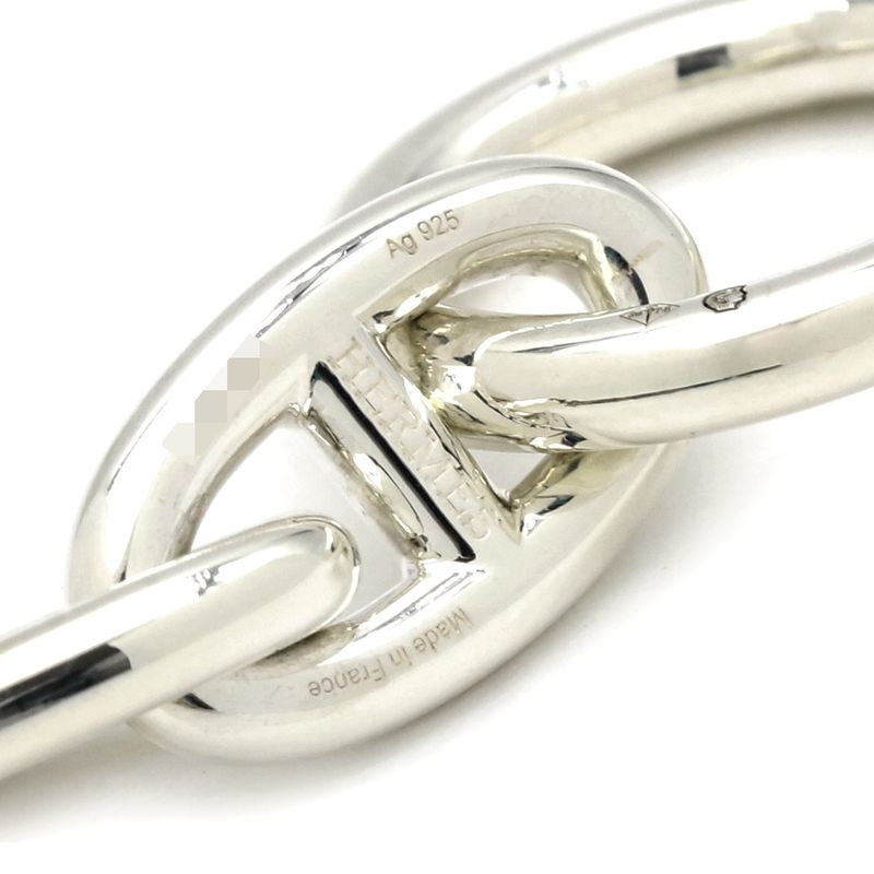 Hermes Bracelet Chaine D'ancre GM Silver 925 Silver 12 Frames Star Ring Silver