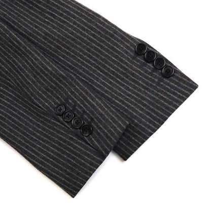 Celine Striped Wool Double Breasted Jacket 2v120065k Grey 34