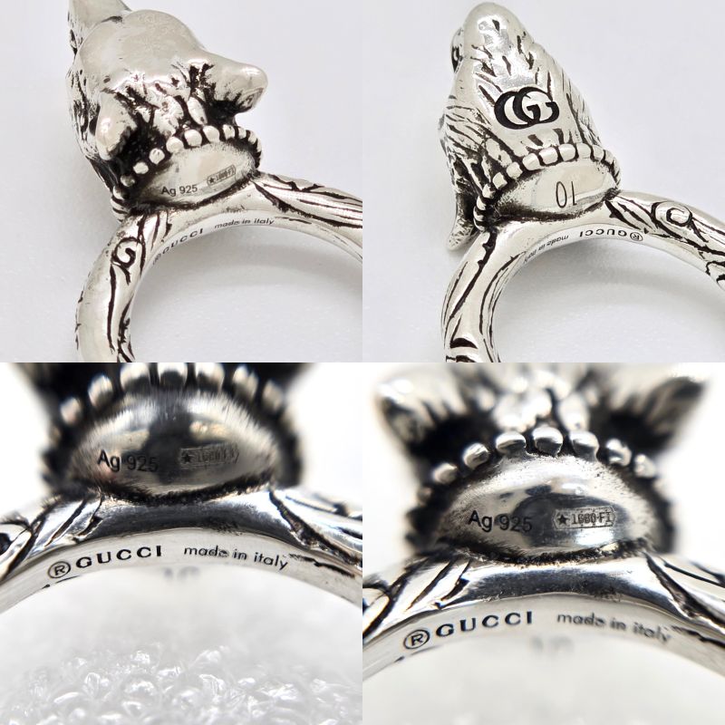 Gucci Anger Forest Wolf Head Ring 10 Approx 10 Star Ring Silver Sv925 1680fi