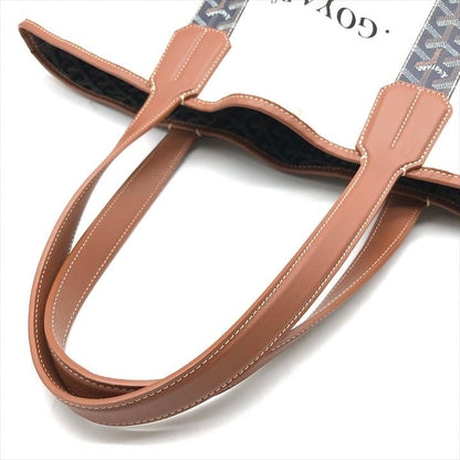 Goyard Bella la Reversible Tote Canvas Leather Navy Brown Natural