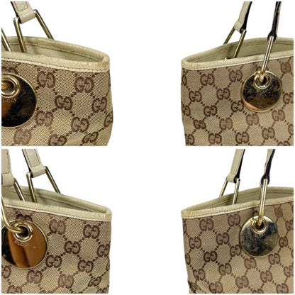 Gucci Mini Tote Bag Beige White GG Canvas GG Pattern Shoulder