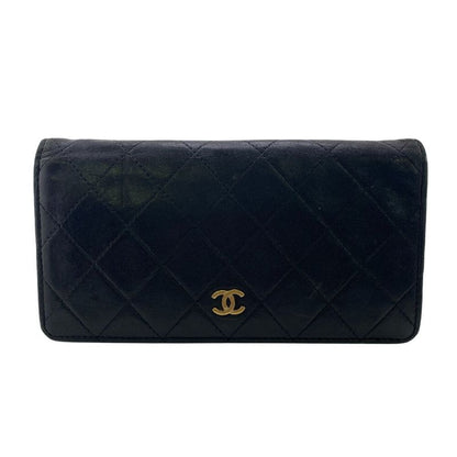 Chanel Matelasse Long Wallet Long Wallet Branded Card Holder Coin Purse Black
