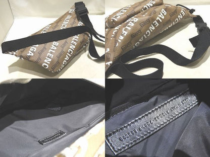 Balenciaga 713042 Waist Bag Signature Logo Recycled Poly Mens Body Bag Belt Bag
