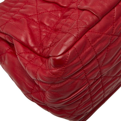 Dior Cannage Chain Shoulder Bag Handbag Red Leather Women's Dior