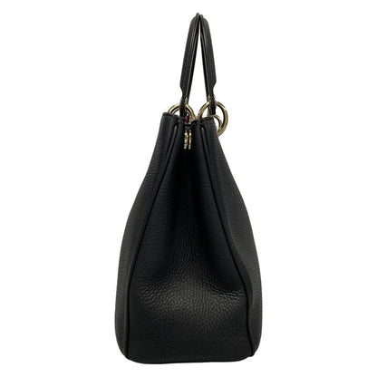 Dior/christian Dior Tote Bag Diorissimo Black Leather