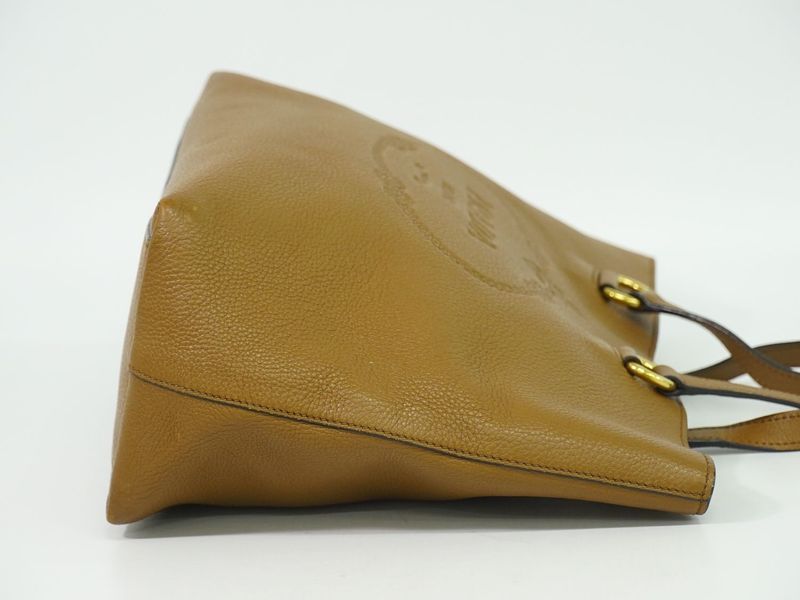 Authentic Prada Leather Shoulder Bag Tote Bag Brown Bag Pre-owned [follow-up
