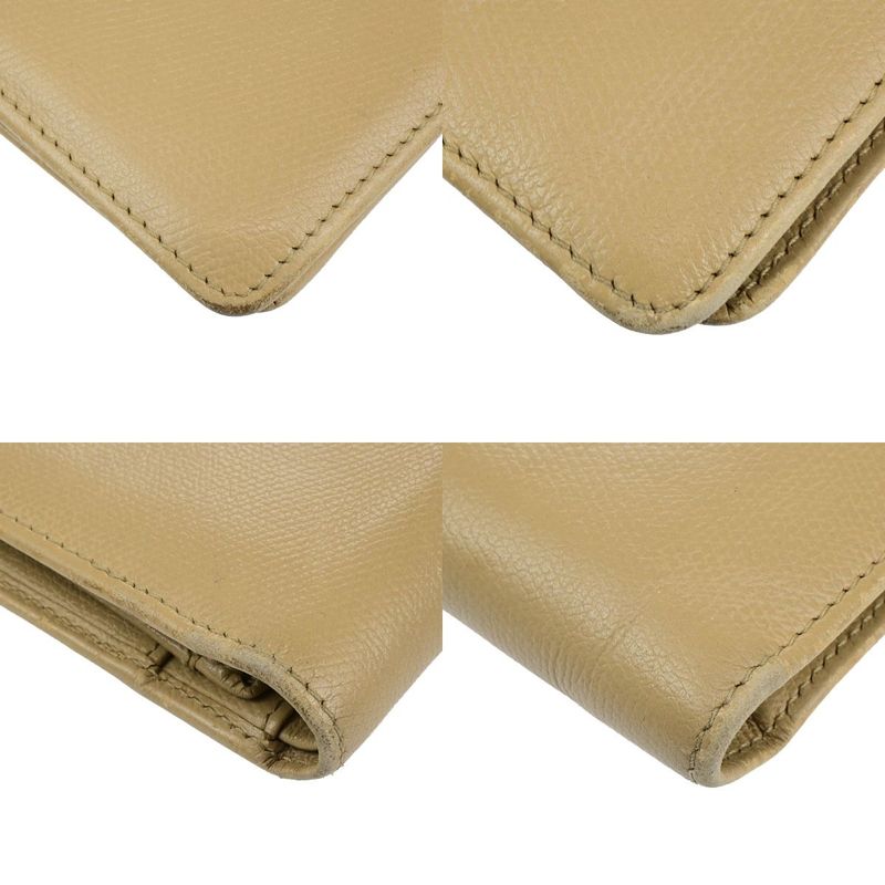 Chanel Wallet Coco Button Fold Wallet Leather Beige 60ka506