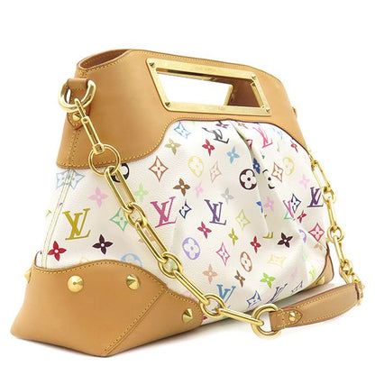Louis Vuitton 2way Bag Judy GM Monogram Multicolor Bronze Gold Hardware White