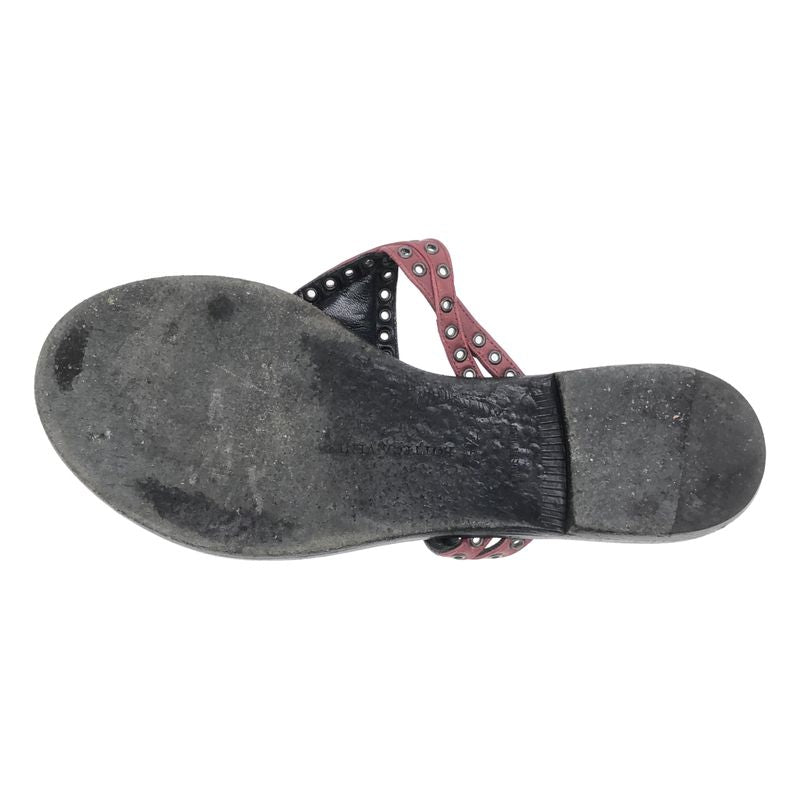 Bottega Veneta Leather Sandals Red Black 35 1 2