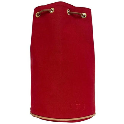 Hermes Drawstring Backpack Porochon Mimir PM Red Cotton Preowned