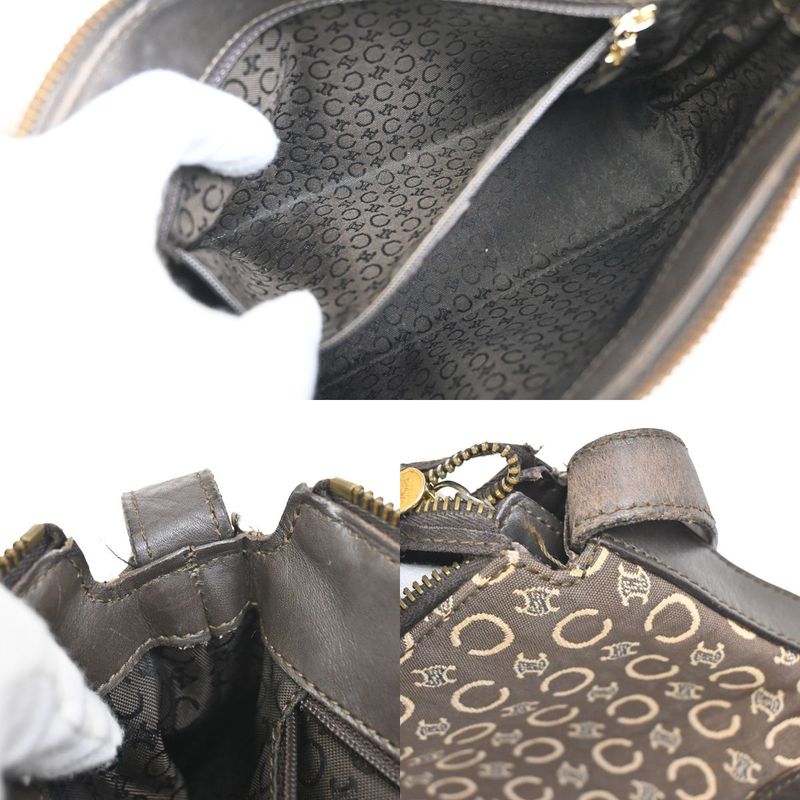 Celine Shoulder Bag Macadam Pattern Brown 83ka654