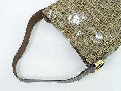 Authentic Fendi Zucchino Shoulder Bag Vinyl Beige Zucchino Bag Pre-owned