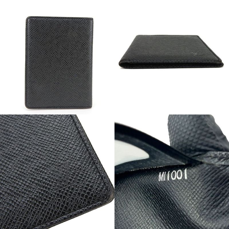 Louis Vuitton Card Case Pass Case Taiga Ardoise Leather Schoolbag Small Items