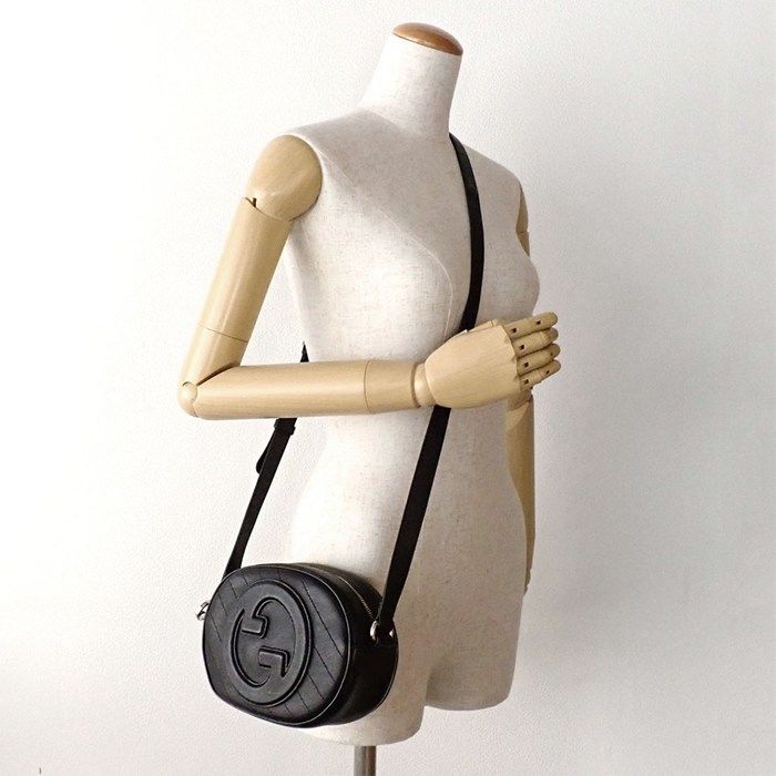 Gucci Shoulder Bag Blondi Mini 760175 Aacpy 1000 Black Leather Silver Hardware