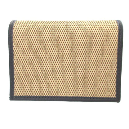 Gucci Horsebit 621887 Compact Wallet Canvas Leather Beige Navy Blue Bifold