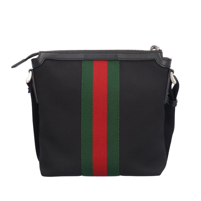 Gucci Sherry Line Shoulder Bag Canvas 631195 Black Men's Gucci Preowned Gucci