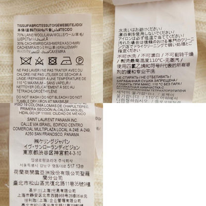 Saint Laurent 2021 Wool Cashmere YSL Logo Turtleneck Knit Sweater 666098 White M