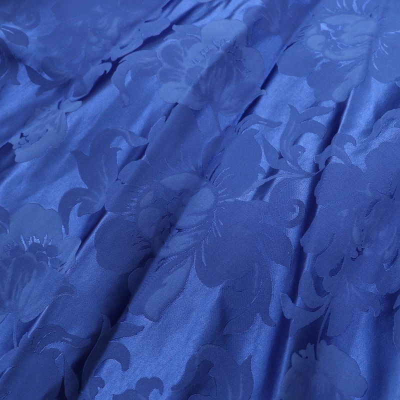 Balenciaga 2020 625534 Floral Pattern Floral Long Flared Skirt Blue 36 Made In