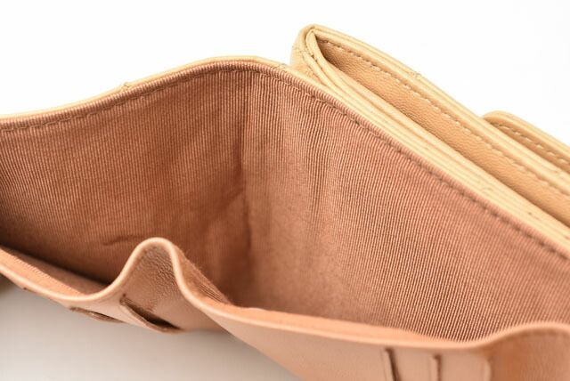 Chanel Wallet Chanel 3 Fold Wallet A82288 Lambskin Beige Silver Hardware