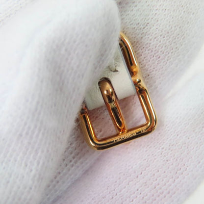 Hermes Maul Bracelet Pink Gold Hardware Leather White T2 C Engraved With Box