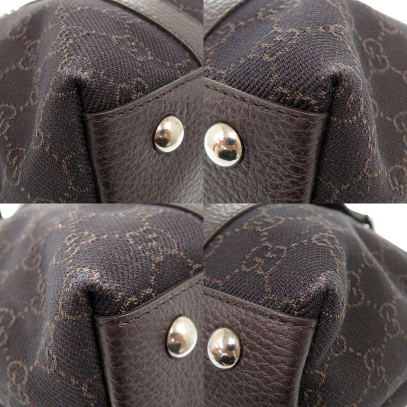 Gucci GG Abbey Tote Bag Canvas Leather 268640 Dark Brown 0767 Gucci