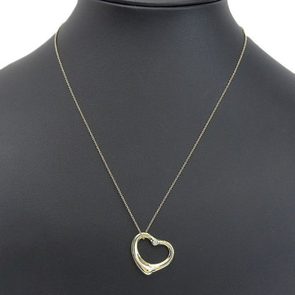 Tiffany & Co Open Heart Long 18K Yellow Gold And Diamonds Ladies 7.8g Necklace