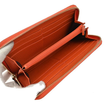 Gucci Long Wallet Round Zipper GG Canvas Leather Orange Beige 33kb040