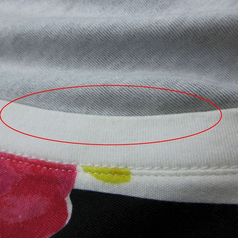 Christian Dior 04ss Dolls Stripe Floral V-Neck T-Shirt Short Sleeves Size M