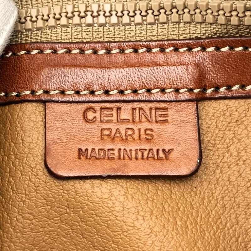 Celine M95 Handbag Tote Mini Boston Macadam PVC Leather Brown Ladies Men