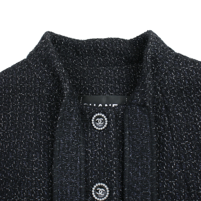 Chanel 24aw Bow Tie Collar Coco Mark Button Tweed Short Jacket P78054v69891