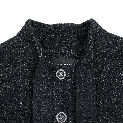 Chanel 24aw Bow Tie Collar Coco Mark Button Tweed Short Jacket P78054v69891
