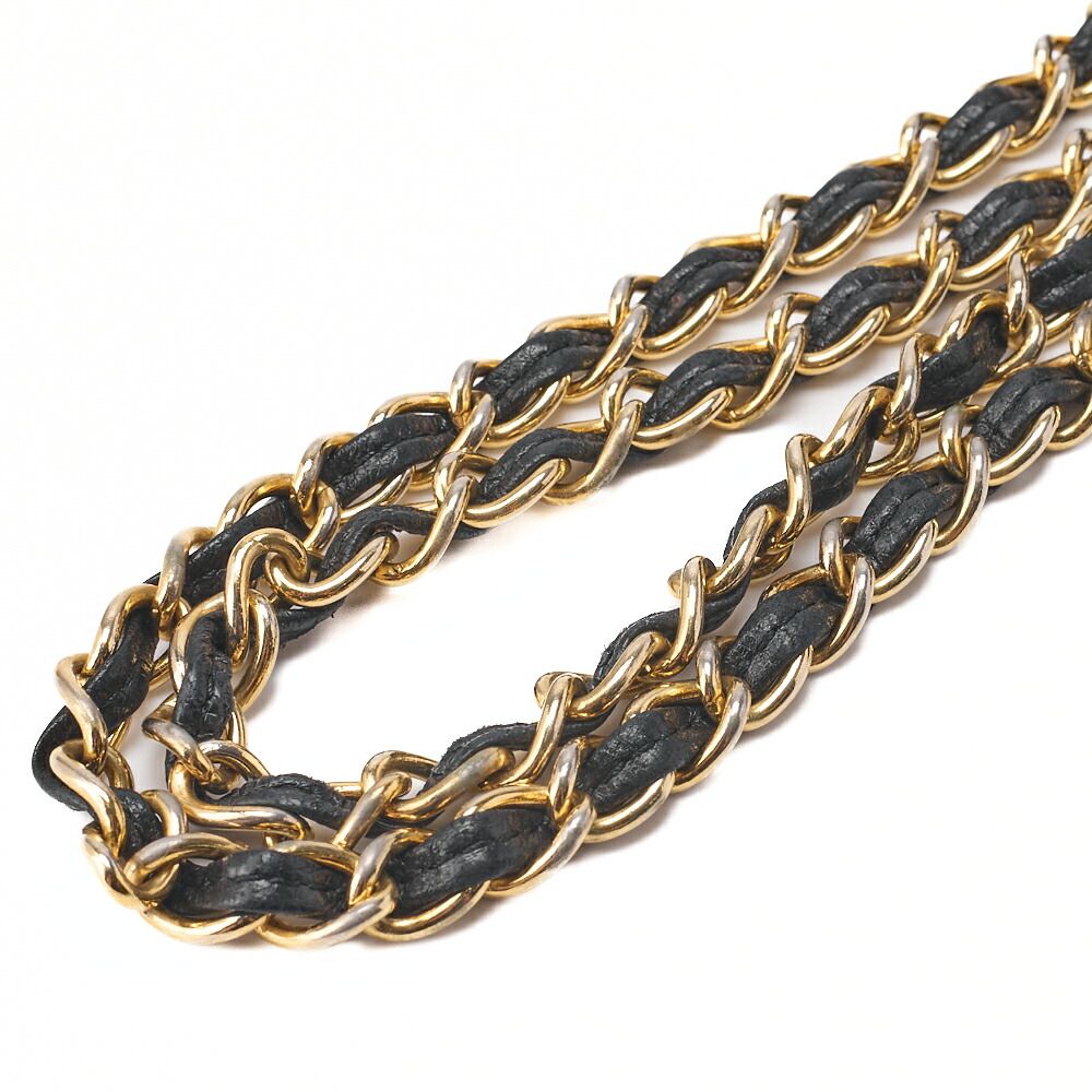 Chanel Matelasse Coco Mark Fringe Chain Shoulder Lambskin Black With Gold