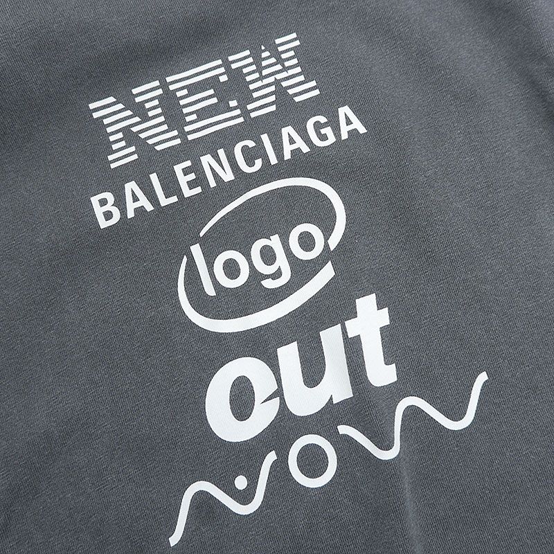 Balenciaga Docking T-shirt 518237 Long T XS Gray And Blue