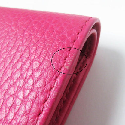 Gucci 456126 GG Marmont Leather Mini Wallet/bifold Wallet Shocking Pink Gold