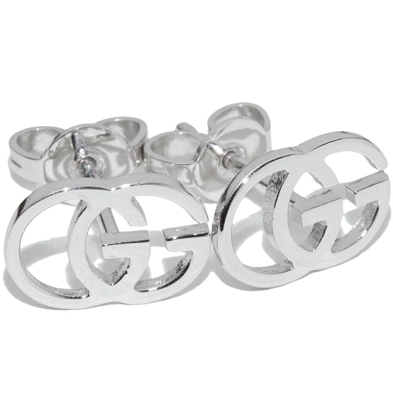 Gucci Earrings 18K White Gold GG Studded Earrings Online Limited 094074 J8502