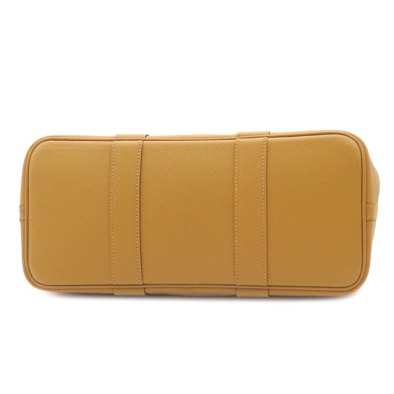 Hermes Tote Garden Party TPM Vaux Epson Sesame Silver Hardware Brown Engraved Z