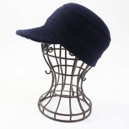 Christian DIOR 21dch918i100 Wool Silk Oblique Cap Dark Navy 57 Made In Italy