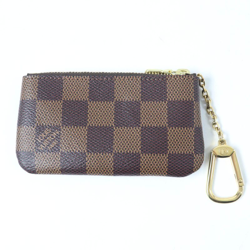 Louis Vuitton N62658 Card Key Case Pochette Cles Damier Canvas Coin Case Brown