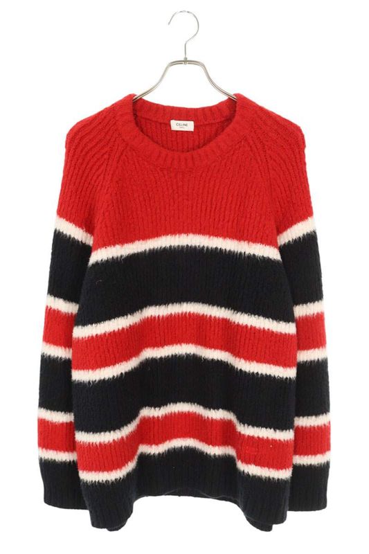 Celine Ry02h0zqj.38rn Striped Border Crew Neck Knit Men's XL