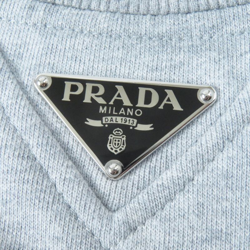 Prada 23SS 134668 Triangle Logo/triangle Logo Plate Oversized Sweatshirt Grey