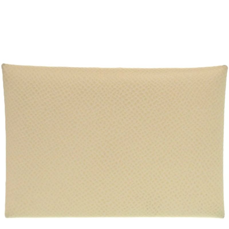 Hermes Calvi Duo Vaux Epson Cles Z Engraved (2021) White Coin Case Wallet 1002