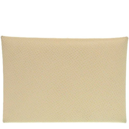 Hermes Calvi Duo Vaux Epson Cles Z Engraved (2021) White Coin Case Wallet 1002