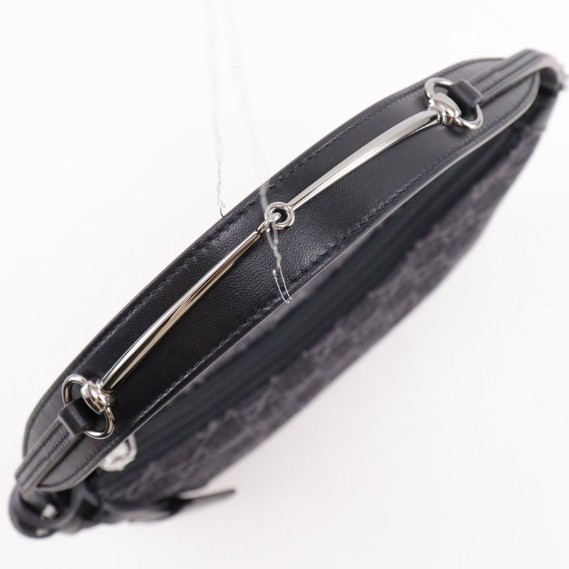 Gucci Horsebit Slim Small Shoulder GG 774719 Denim Black Women's Shoulder Bag